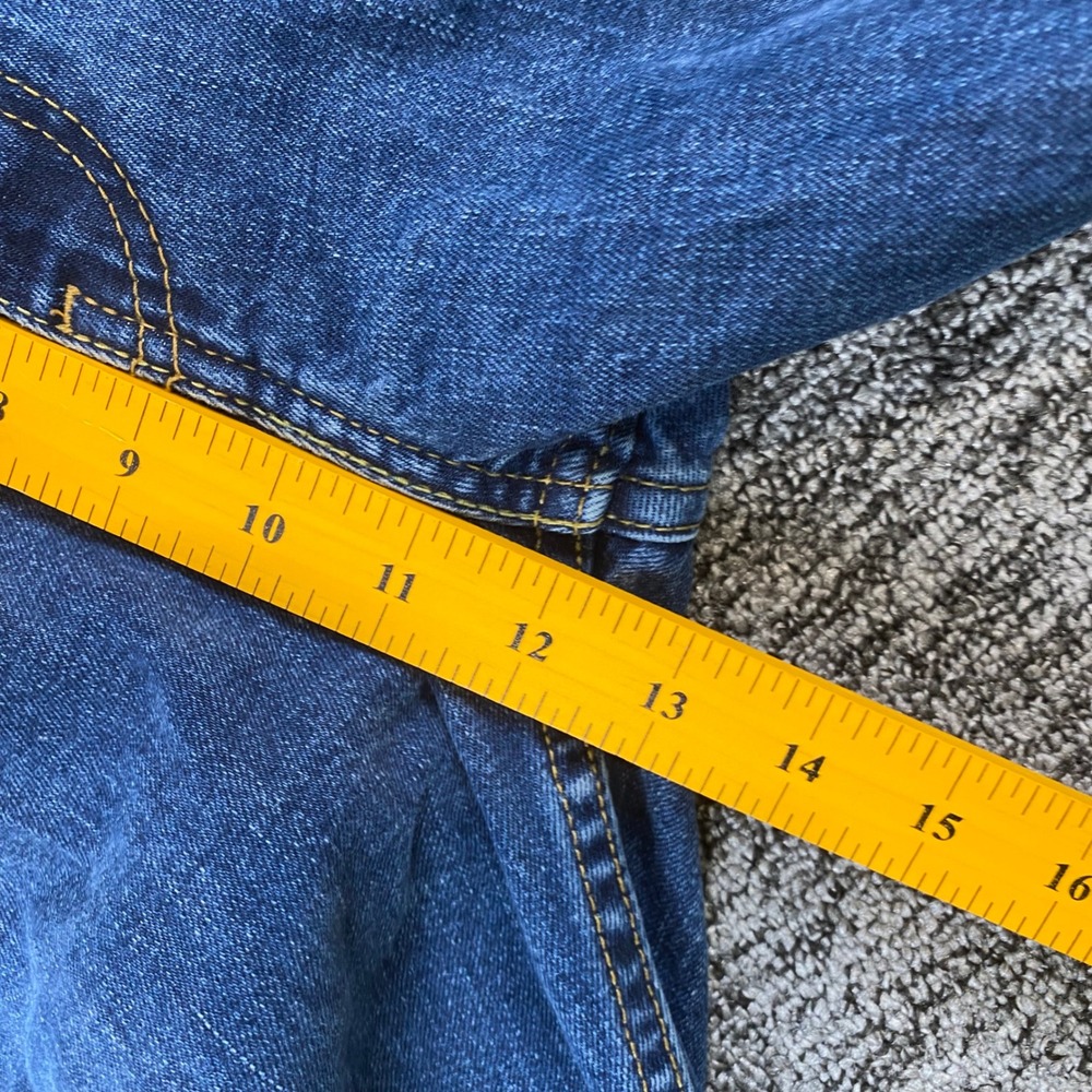Levis 505 Mens Jeans 34x32 Blue Straight Leg Stretch Denim Red Tab - Picture 4 of 12